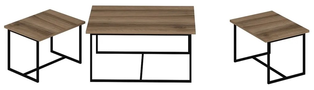 Levada Walnut kisasztal szett, 3 db