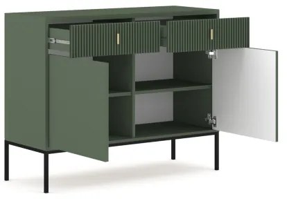 Komód SUE zöld/fekete