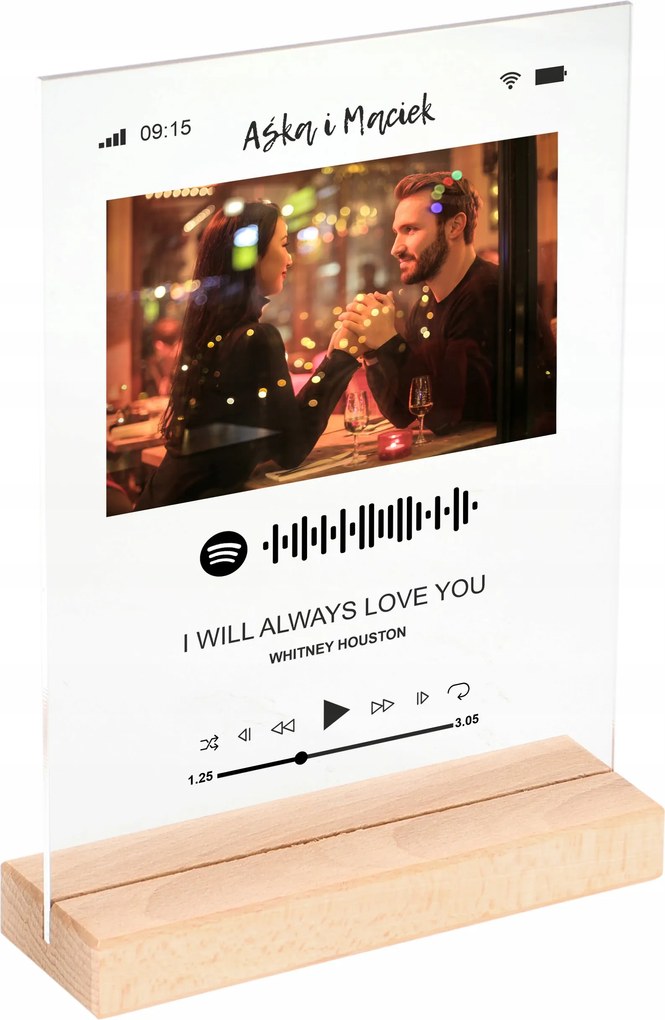 Képkeret az Ön fényképével Spotify dal Neki