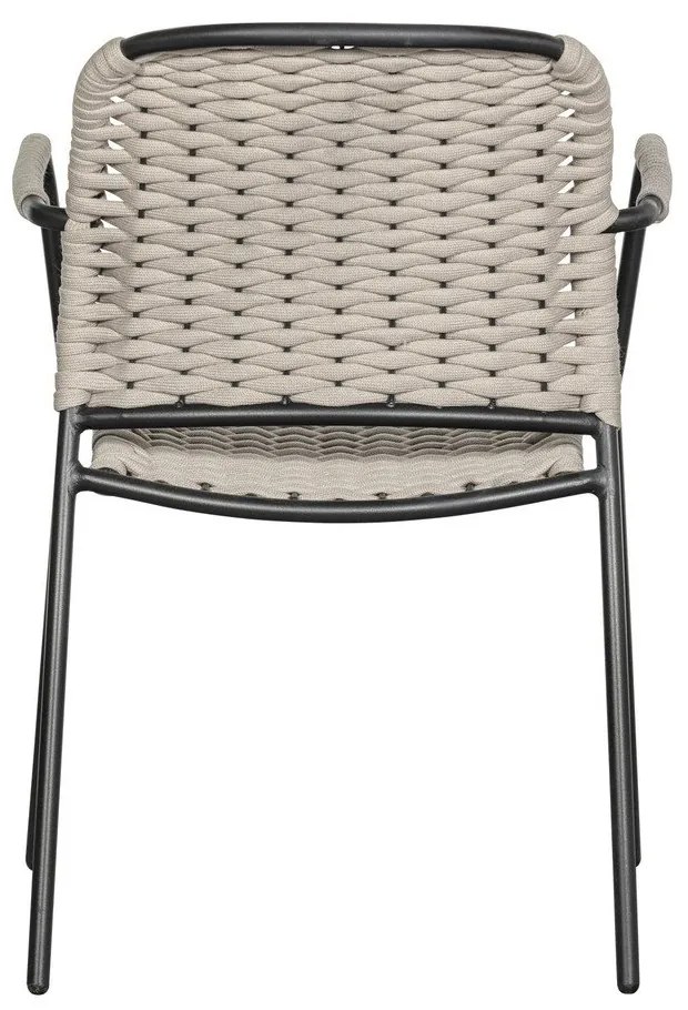 Fekete-bézs fém kerti szék szett 2 db-os Taku – Exotan