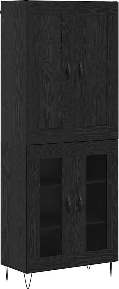 vidaXL Magasfiú Fekete tölgy 69,5 x 34 x 180 cm Faanyag