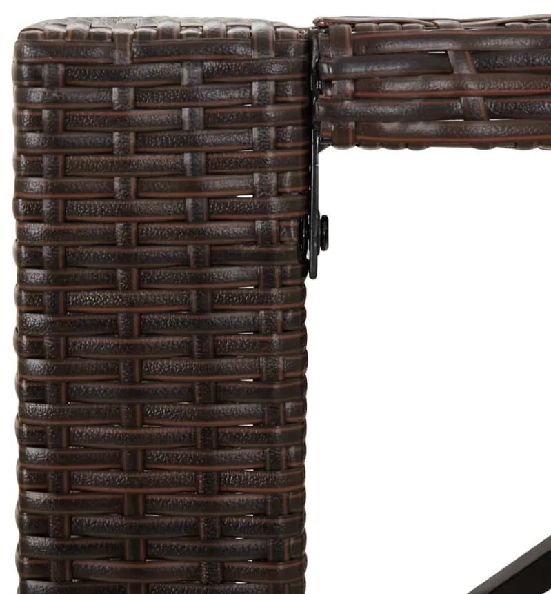 vidaXL 5 részes barna polyrattan kerti bárszett párnákkal