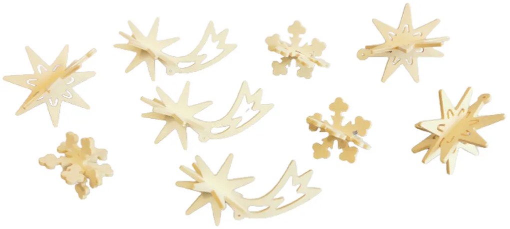 Sky treasures fa karácsonyi díszek, 9 db-os szett