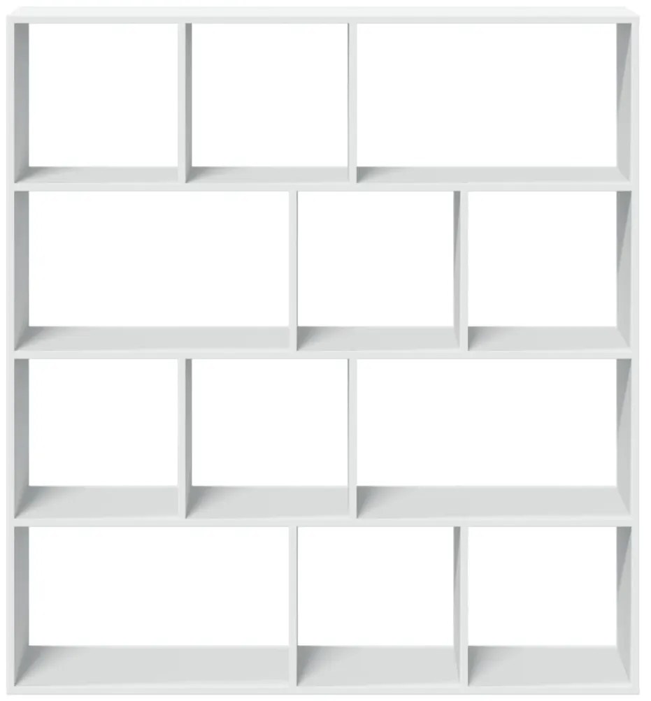 fehér szerelt fa könyvszekrény 132 x 29 x 141,5 cm