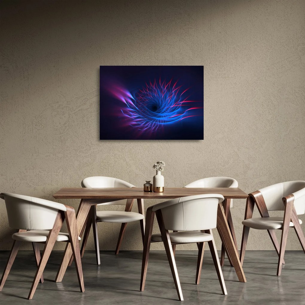 Kép - virág absztrakció (üvegen) (70x50 cm)