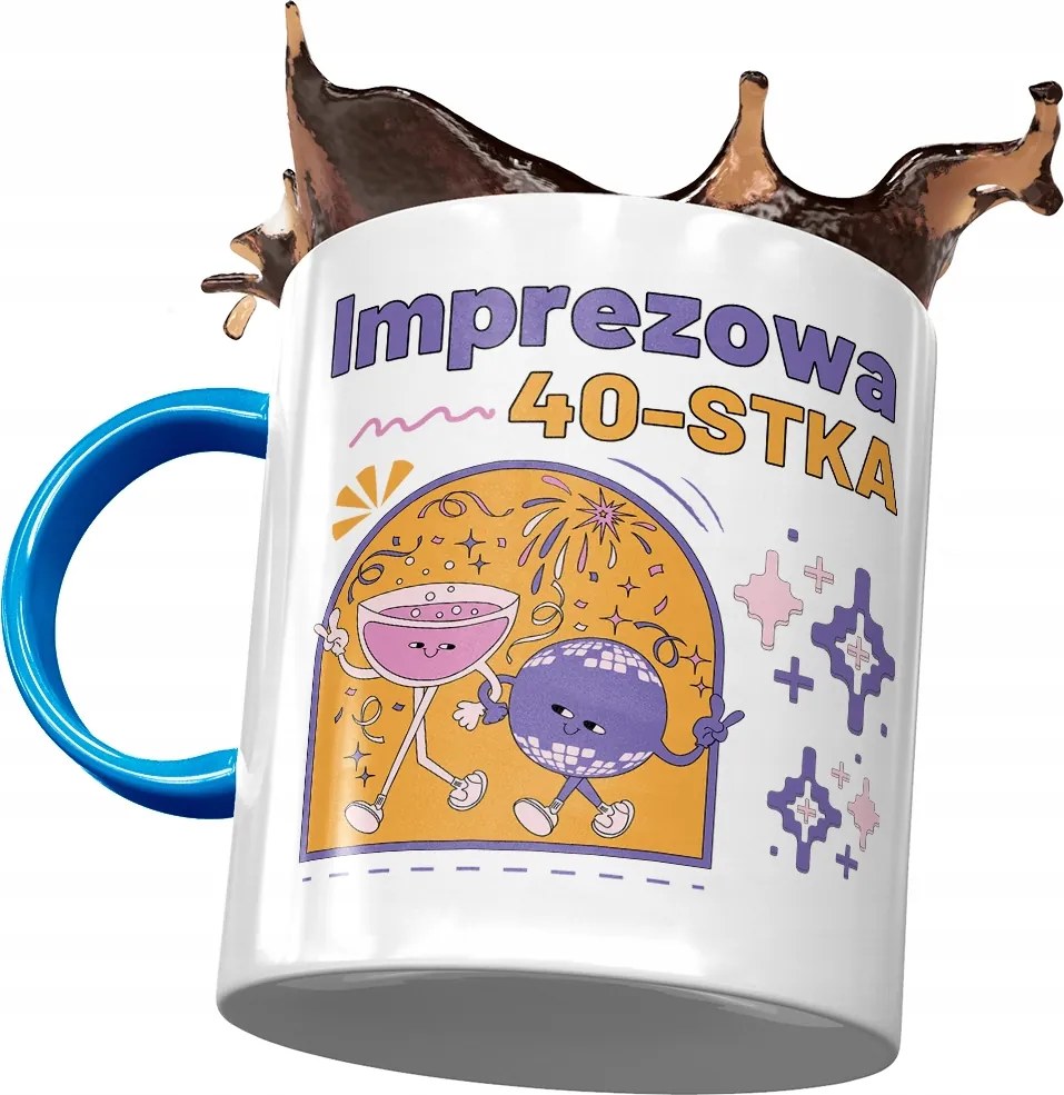Kék Bögre Születésnapra 40 40-es 40-es, fényképes Nyomtatással