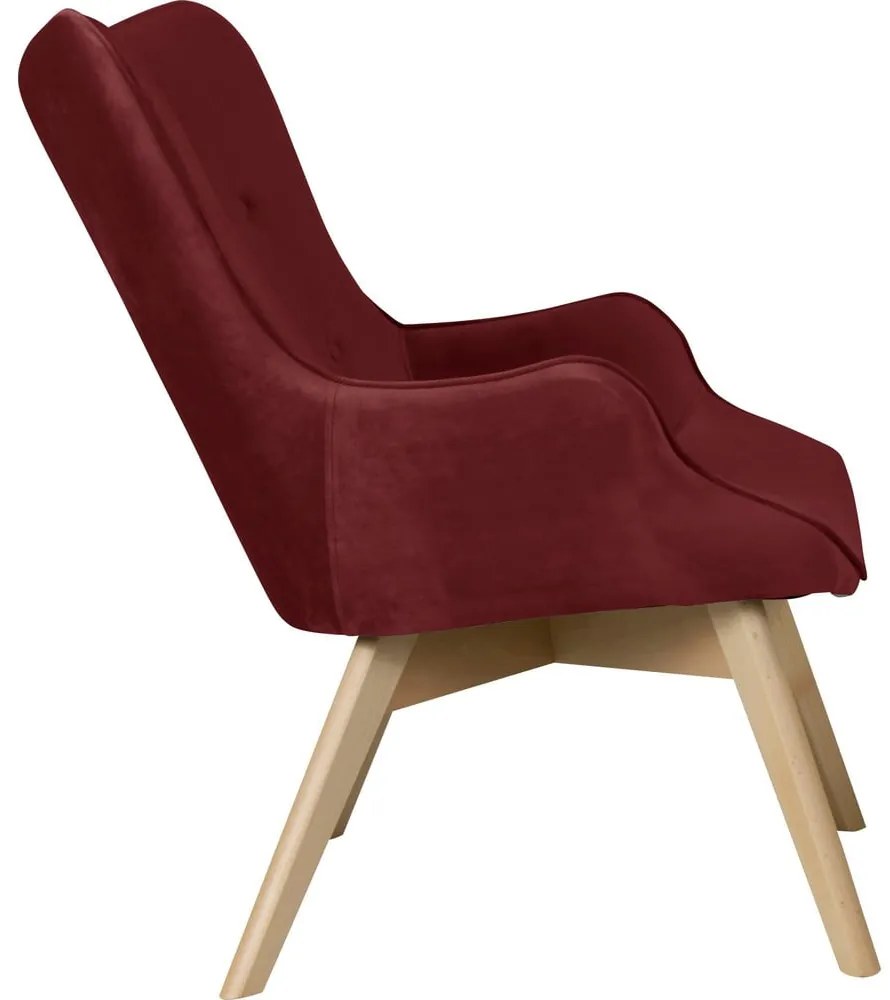 Piros bársony fotel Niko – Ropez
