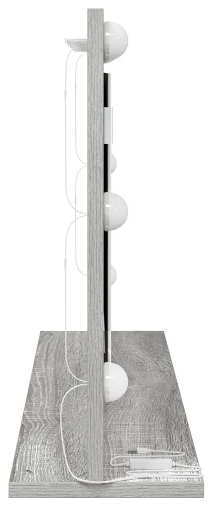 pipere tükör Szürke Sonoma Szerelt fa, Üveg 80 x 45 x 18 cm Tükör