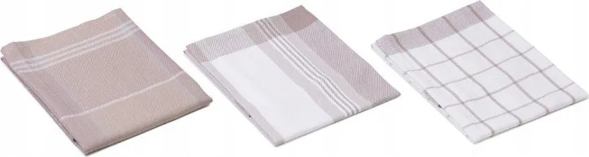 3 db-os tiszta pamut törlőkendő szett, 50x70, barna