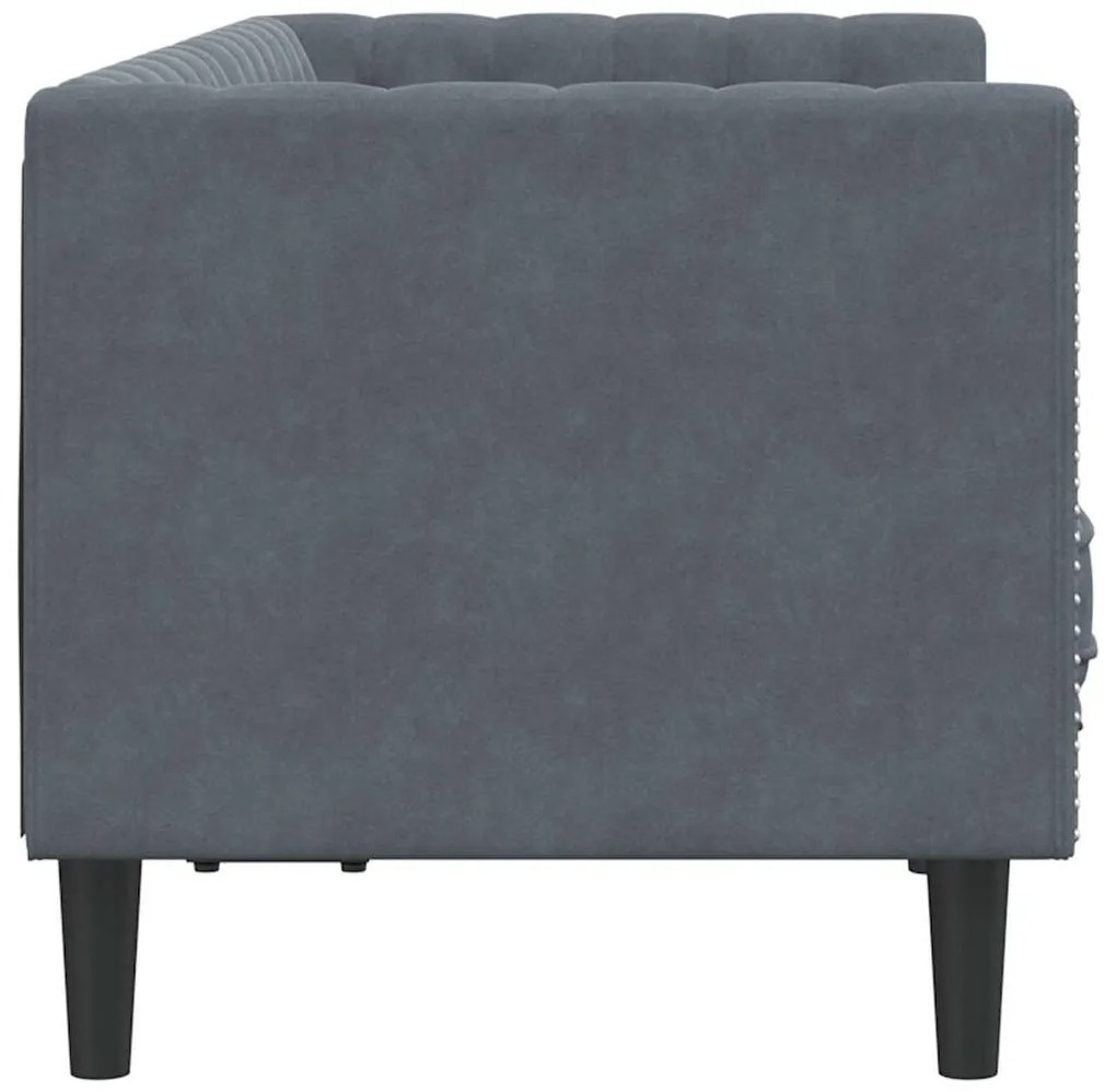 Chesterfield kanapé Sötétszürke 174 x 74.5 x 70.5 cm Bársony