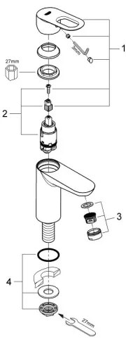 GROHE 32857000 - BAULOOP állószelep DN 15 fényes króm