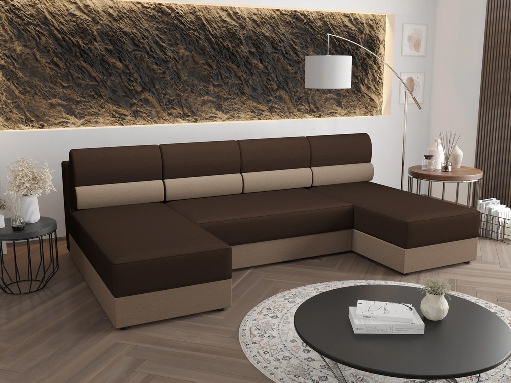 Sarok ülőgarnitúra U Radiant U1 (sötétbarna + bézs). 1057506
