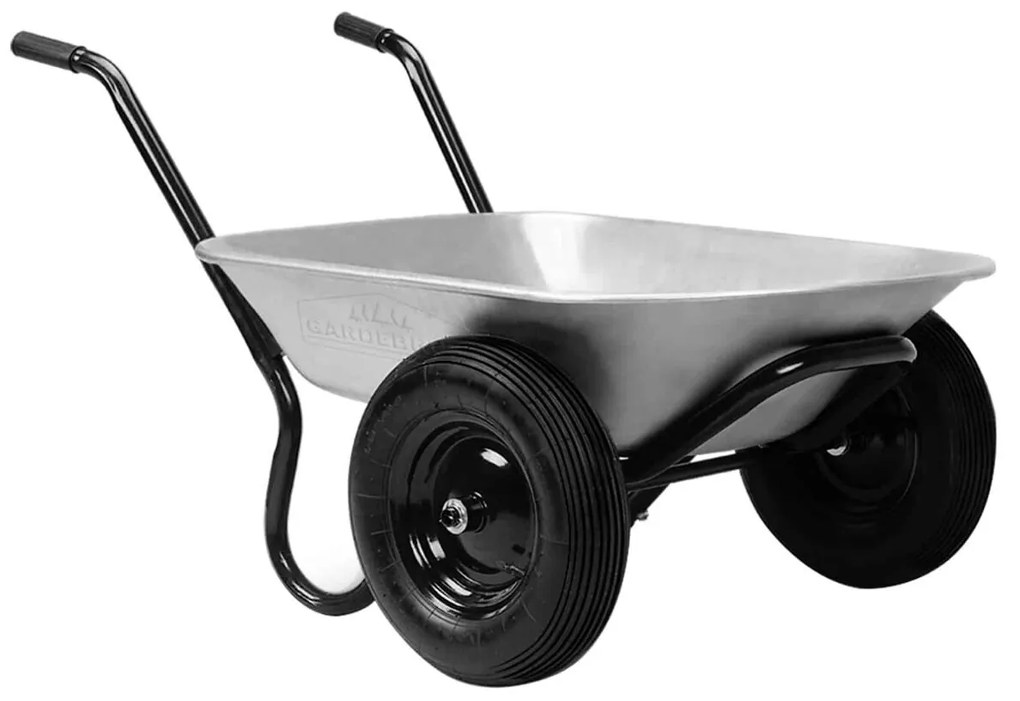 DAMO horganyzott talicska, max. kapacitás 100l/150kg, 2 gumiabroncs, ezüst/fekete