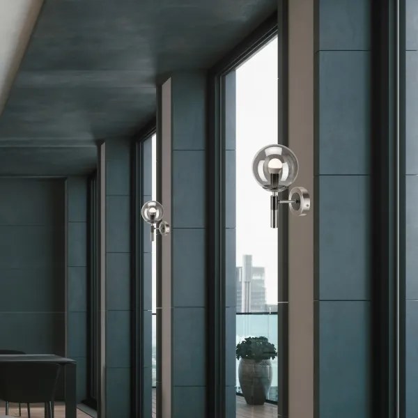 Fali lámpa ROLLO 1xE14/5W/230V matt króm/füstös