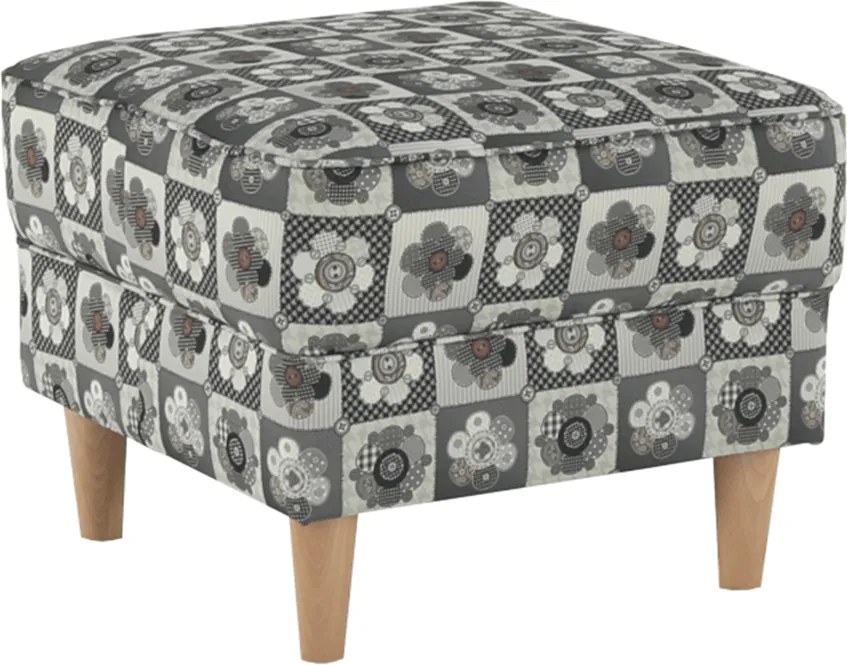 füles fotel puffal, szövet patchwork N1, ASTRID