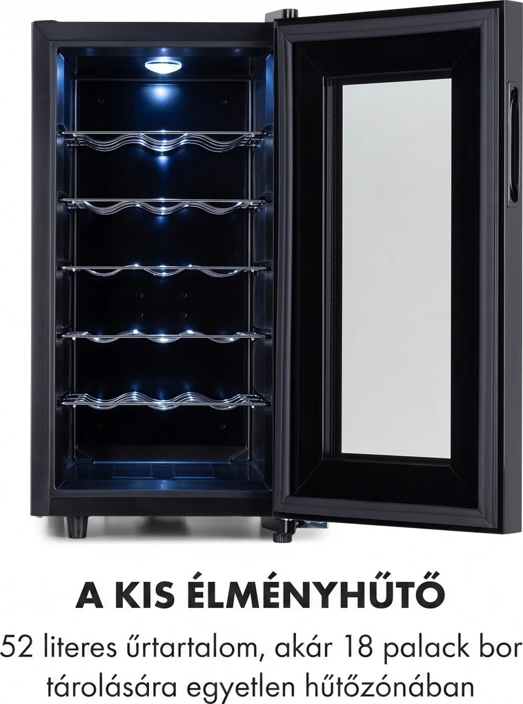 Klarstein Bellevin 18 Uno, borhűtő, 52 liter, 11 - 18 °C, 1 zóna