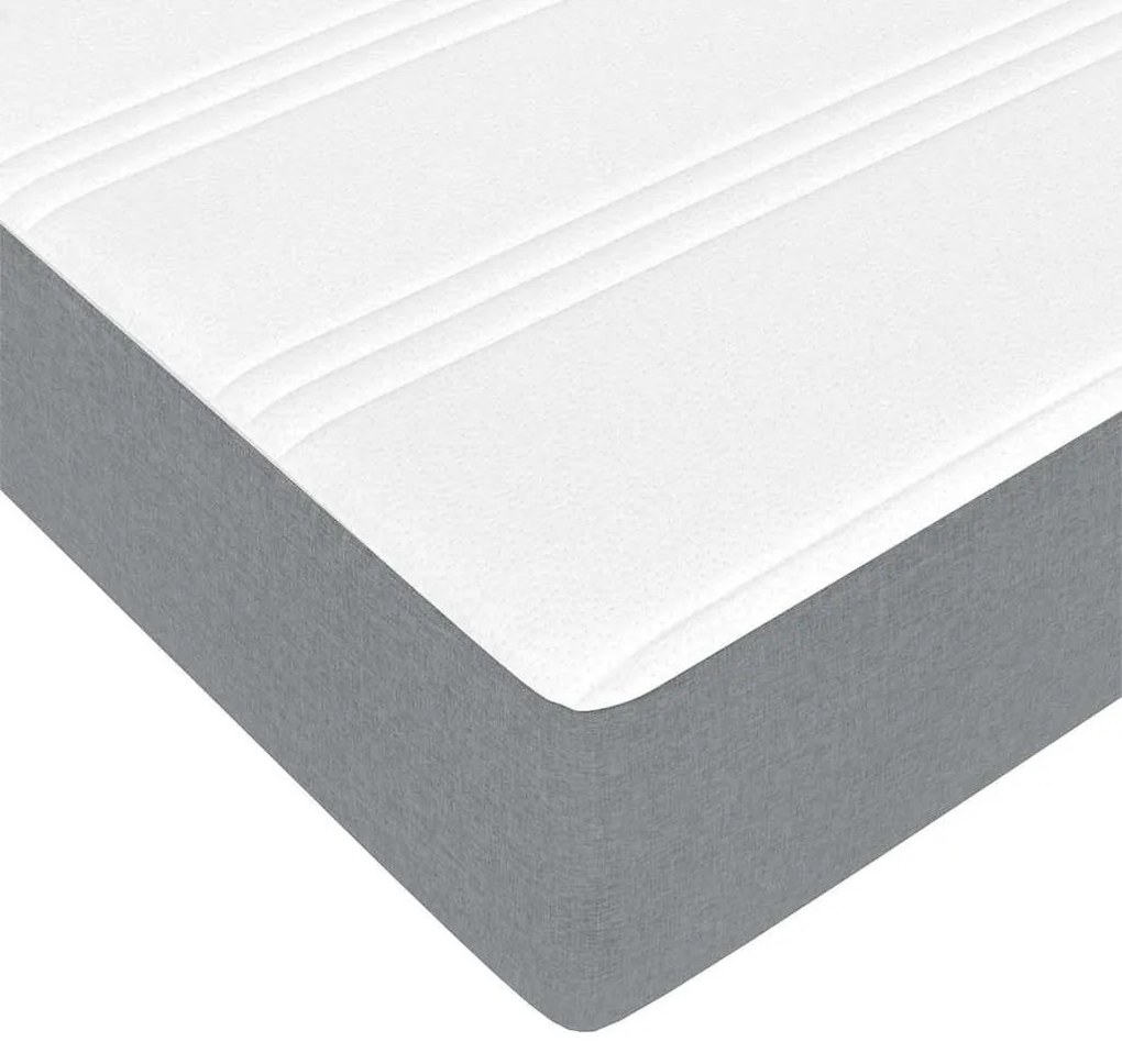 Ágykeret tárolóval Világosszürke 200 x 200 cm szövet