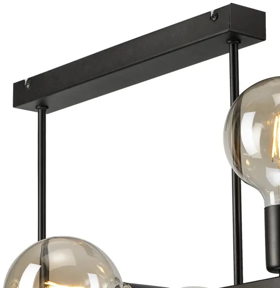 Csillár rúdon ASTRID 6xE27/60W/230V fekete