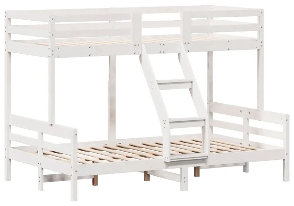fehér tömör fenyőfa emeletes ágy 80 x 200/120 x 200 cm