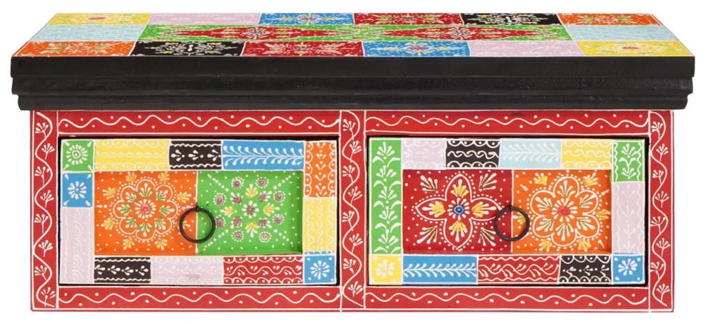 Fali TV szekrény 60x30x24 cm Szilárd Fa Durva Mangó