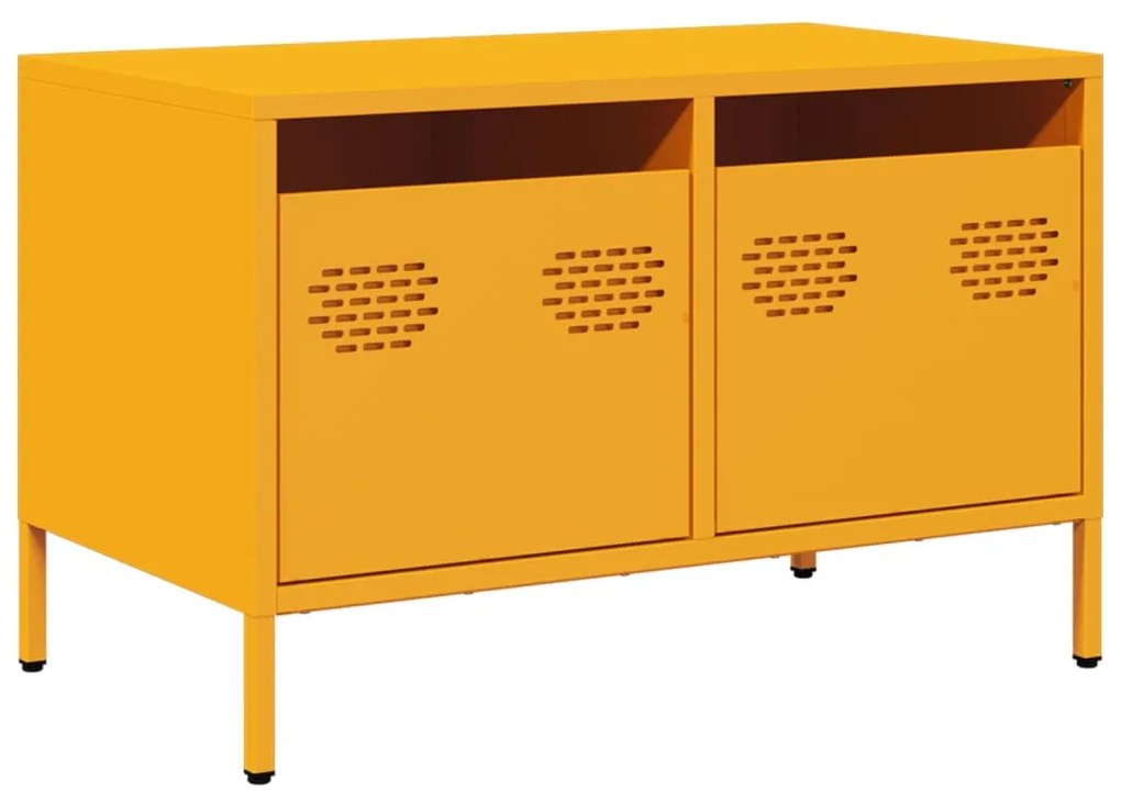 mustársárga hidegen hengerelt acél TV-szekrény 68x39x43,5 cm