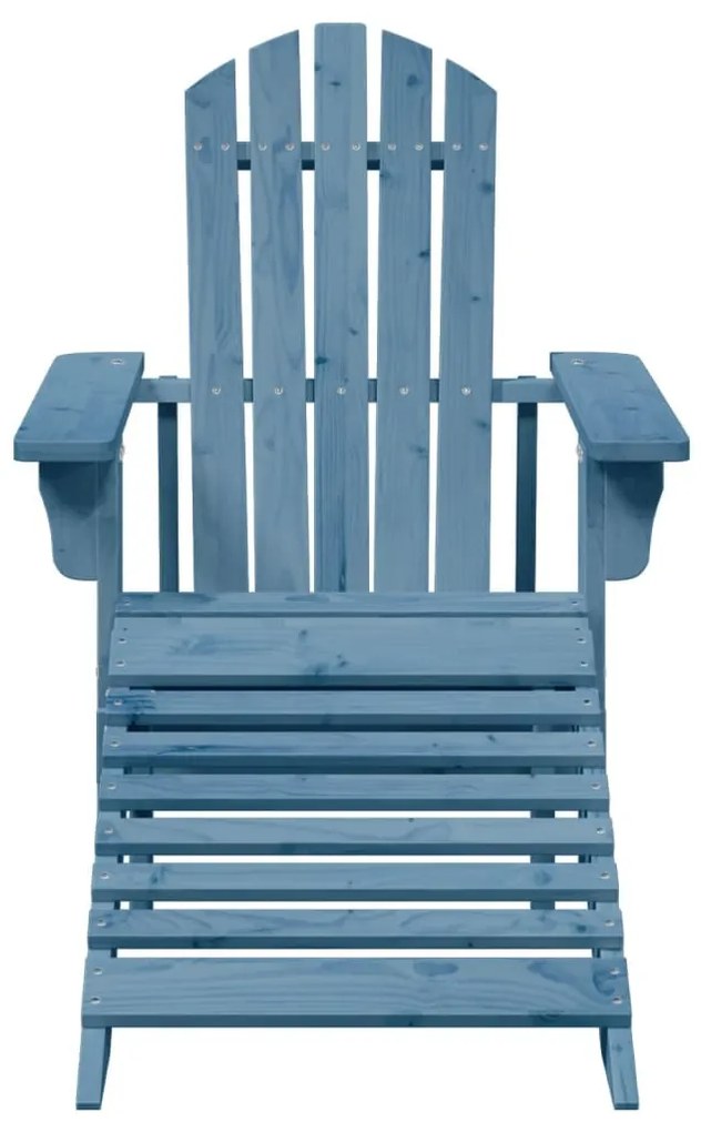 kék tömör fenyőfa Adirondack szék zsámollyal