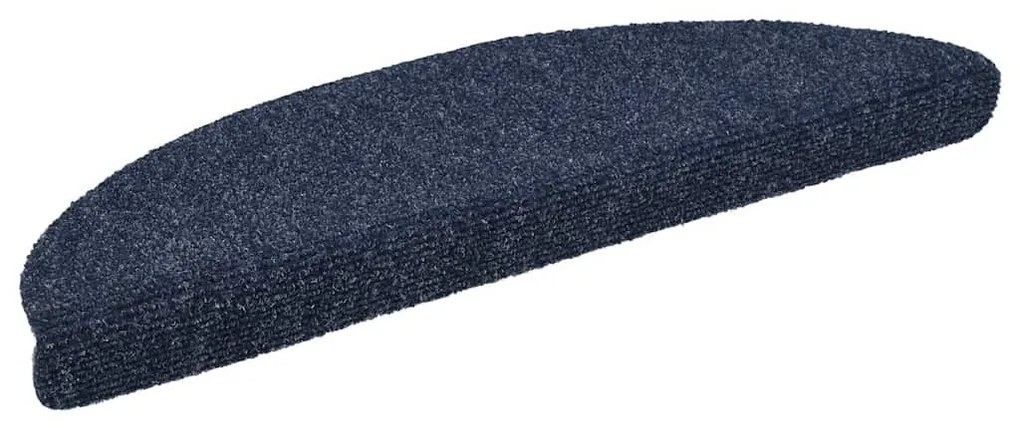 20 db öntapadós lépcsőszőnyeg, kék, félkör alakú, 56 x 17 x 3 cm