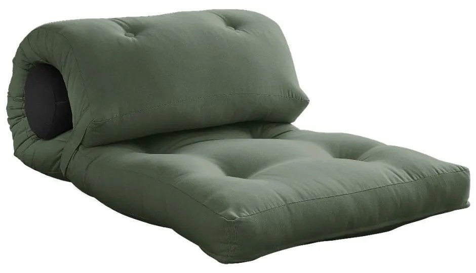 Zöldesszürke futon matrac 70x200 cm Wrap Olive Green/Dark Grey – Karup Design