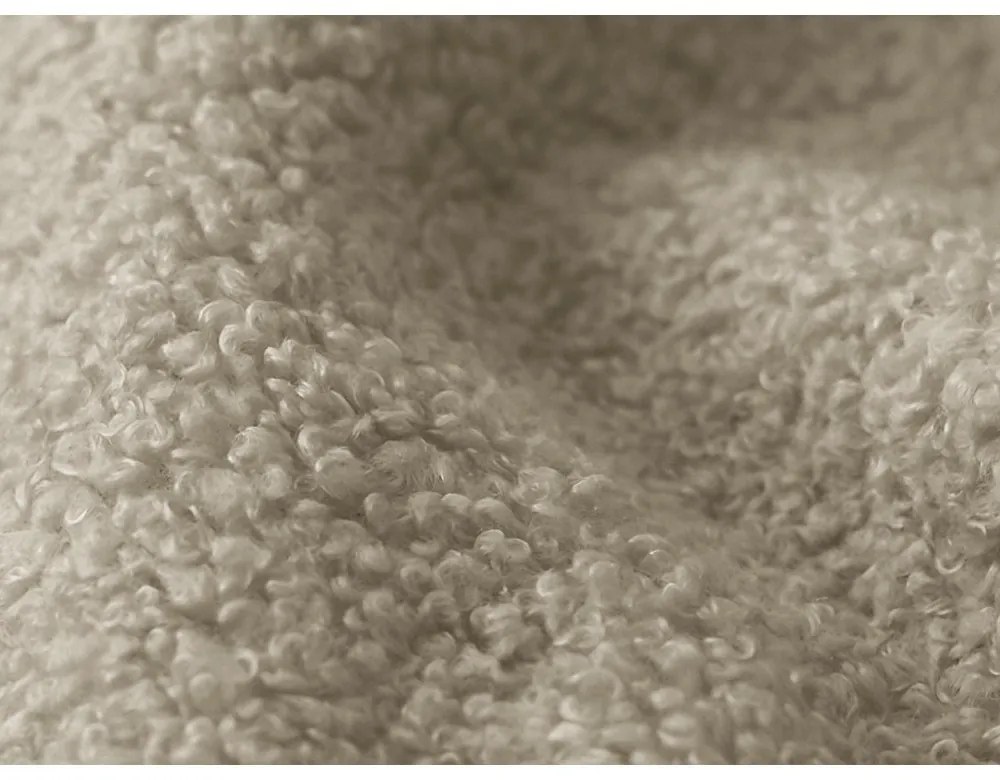 Világosbarna buklé kinyitható-tárolóhelyes sarokkanapé (jobb oldali-heverő résszel) Pele – Makamii