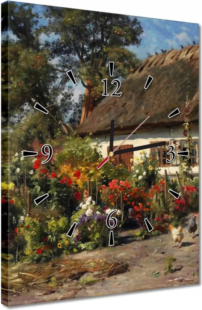 Órák 30x40 Vidéki házikó virágokkal