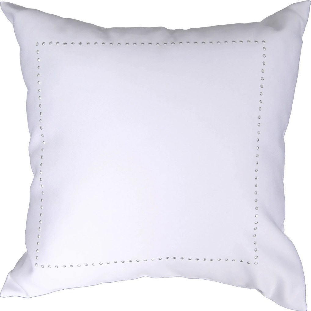 Glamour díszpárnahuzat 45x45 strasszokkal, fehér