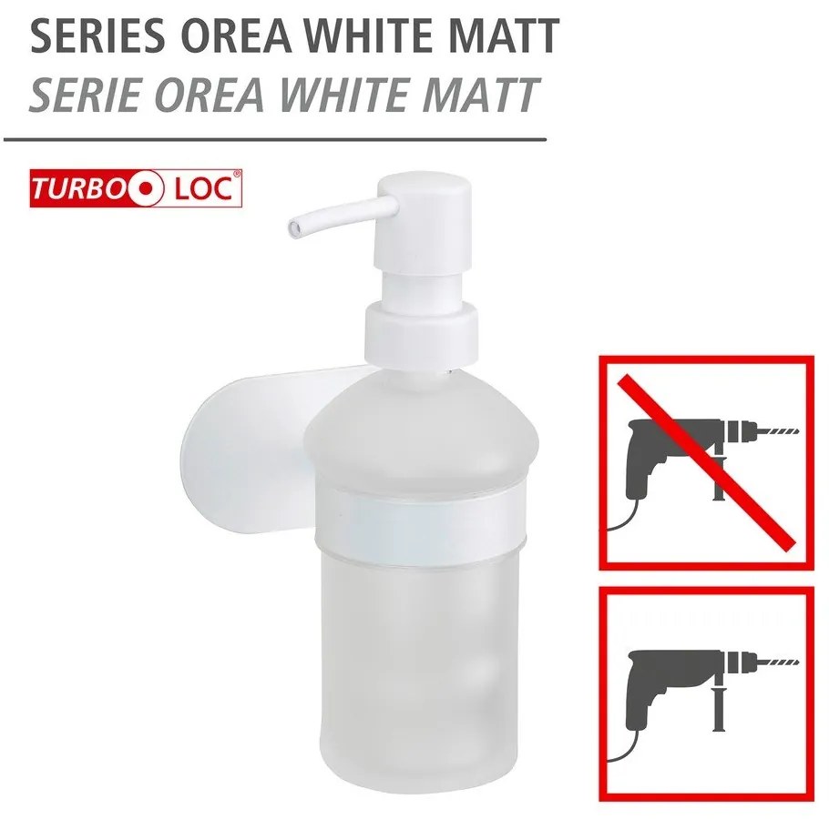 Fehér öntapadós üveg szappanadagoló 200 ml Orea – Wenko