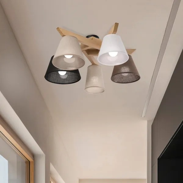 Brilagi - LED Felületre szerelhető csillár ANTHONY 5xE14/40W/230V tölgy