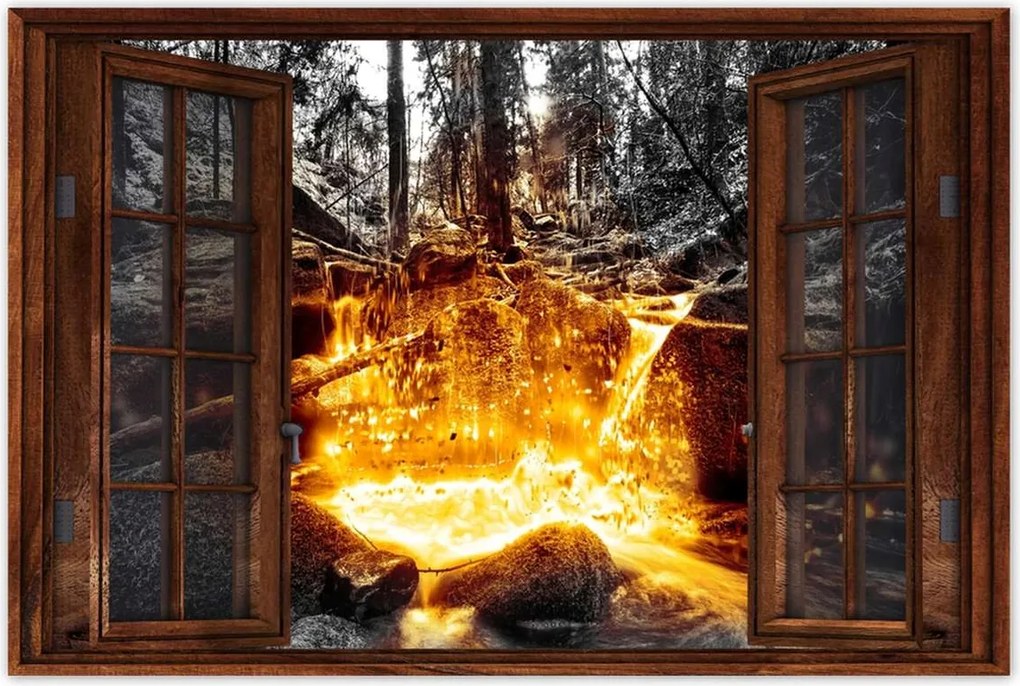 Poszterek 90x60 Hegyi folyó Tájkép