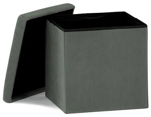 Zöld kordbársony tárolós puff – TAB-471