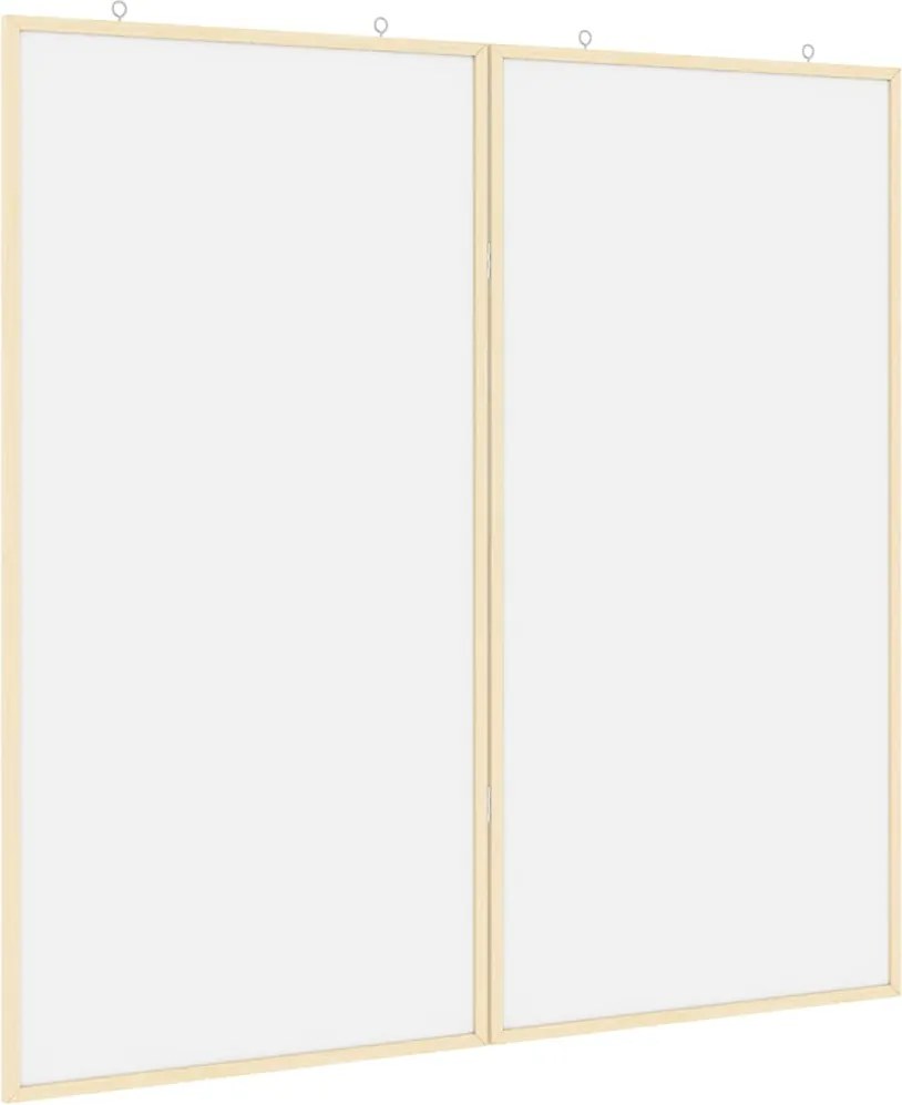 vidaXL Hirdetőtábla Fehér 80 x 80 x 1.4 cm Tömör fenyőfa