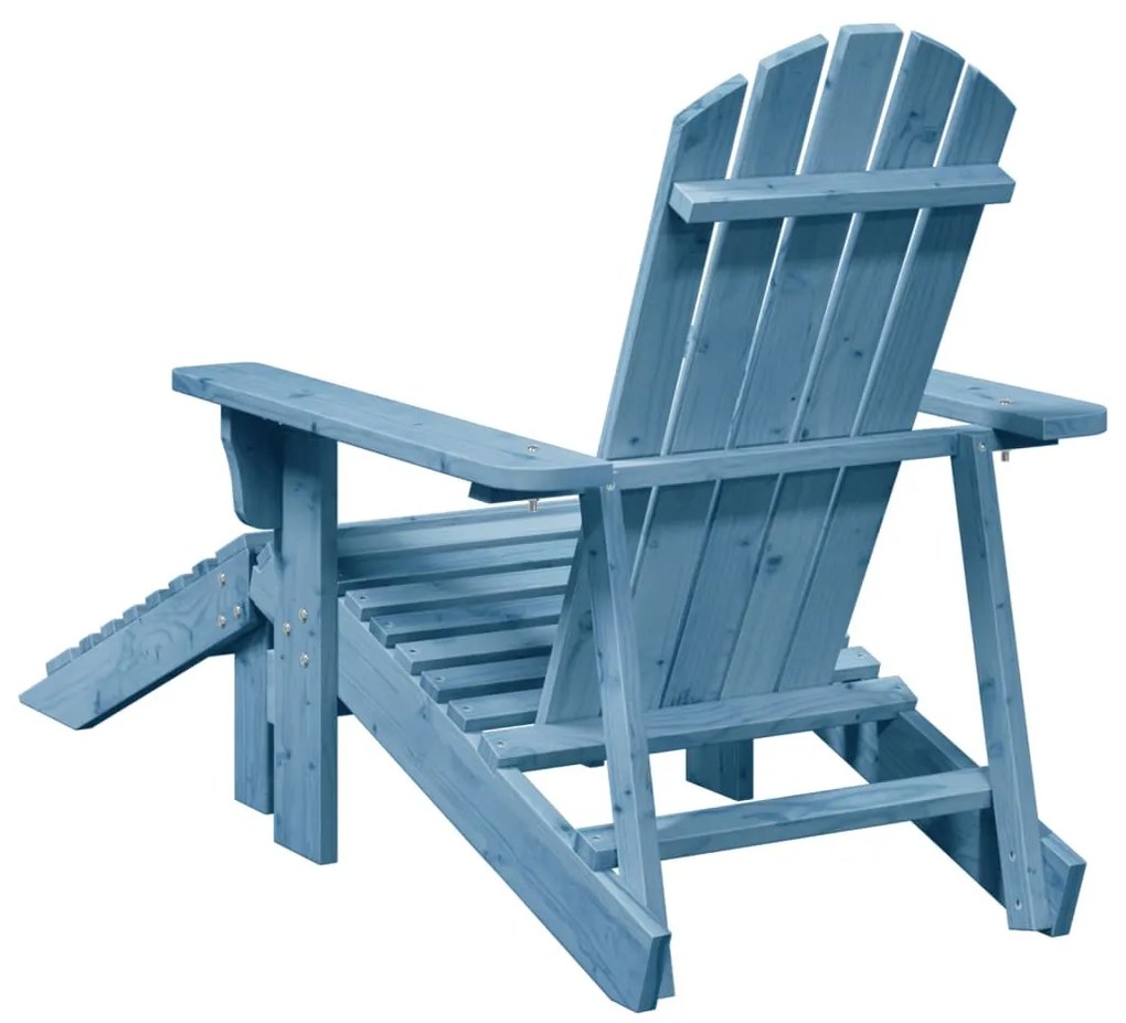 kék tömör fenyőfa Adirondack szék zsámollyal