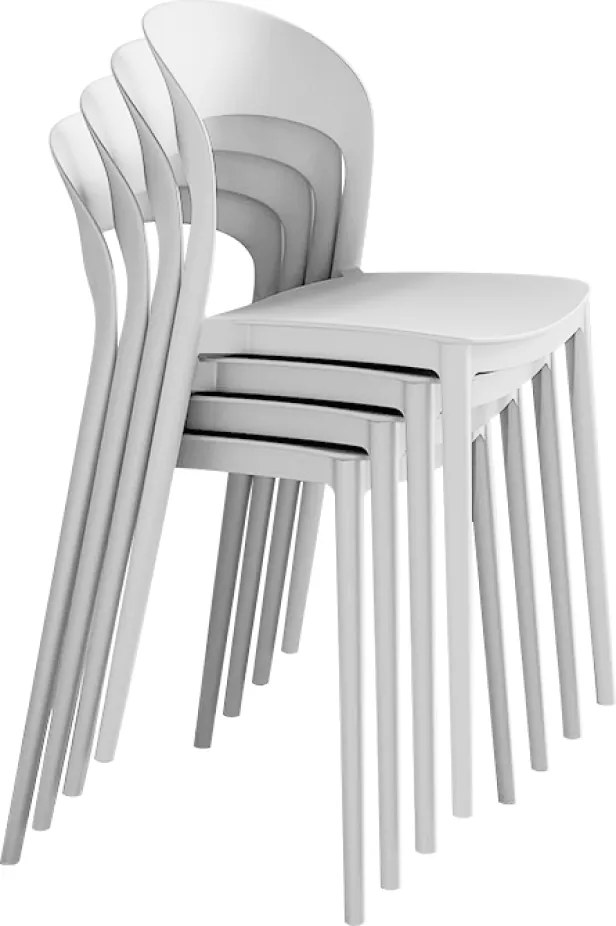 Rakásolható szék, fehér, RADANA NEW