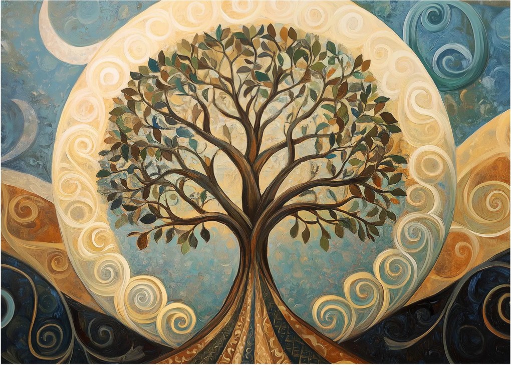 Kép – Életfa és spirálok (70x50 cm)