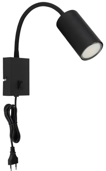 Globo 57911WB - Rugalmas fali lámpa ROBBY 1xGU10/25W/230V fekete