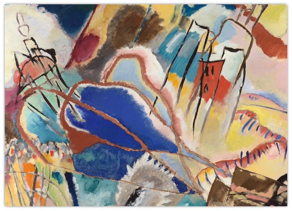 Üveg kép -  Vasily Kandinsky, Improvisation No. 30 (Cannons), reprodukciók (70x50 cm)