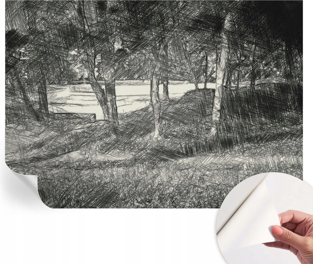 Mosható öntapadós fotótapéta étkezőbe Csendes tájkép 312x219 cm