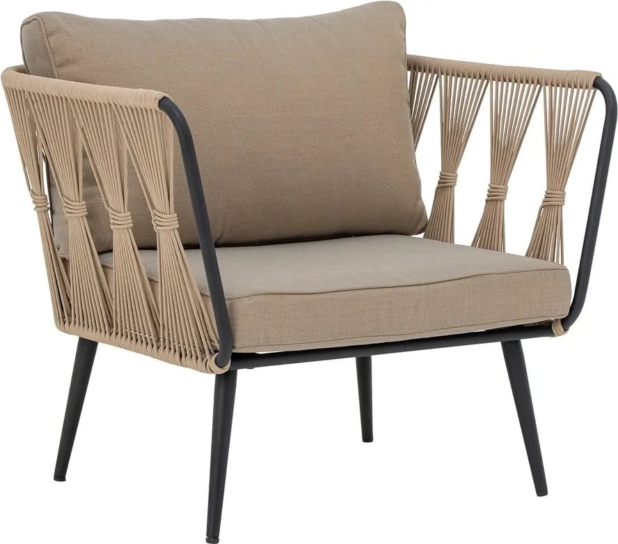 Bézs párnázott kerti fotel Pavone – Bloomingville