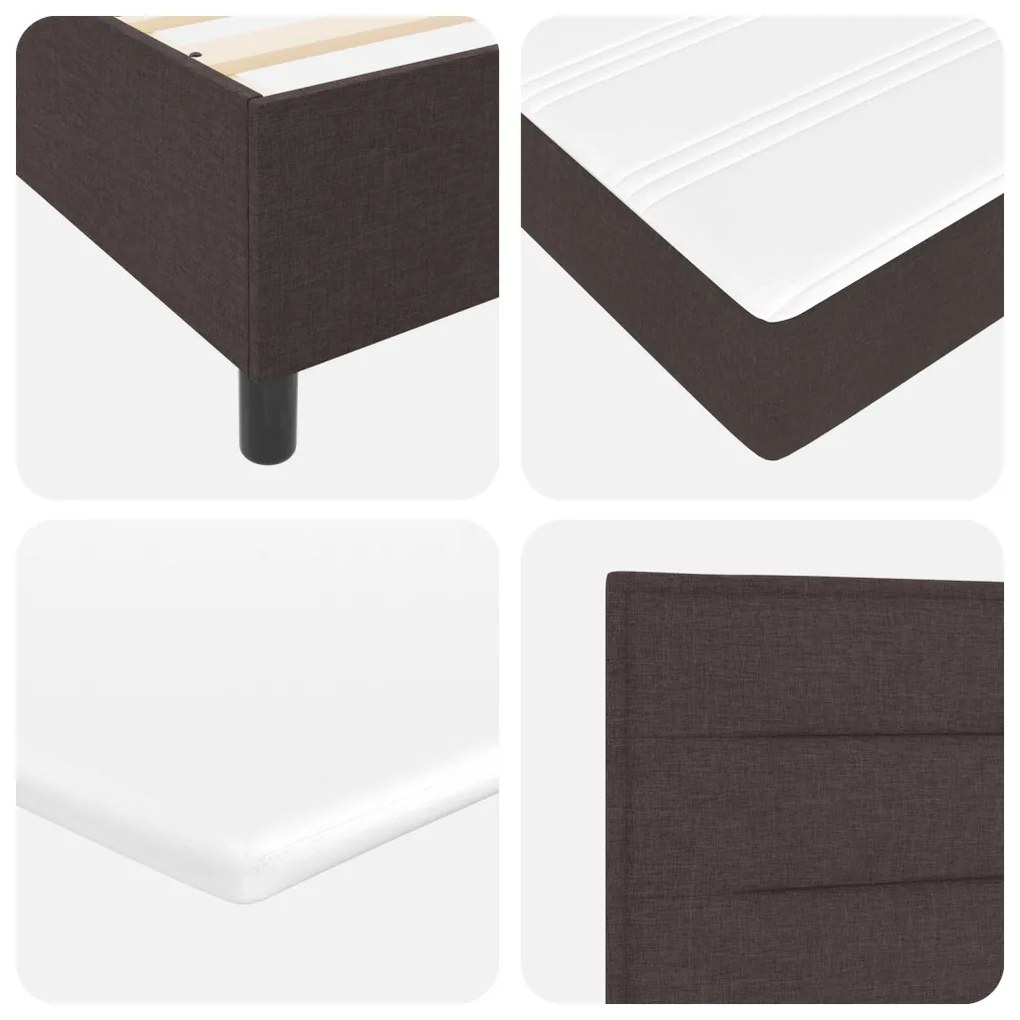 Boxspring Ágy Mattal Sötétbarna 140x190 cm Szövet