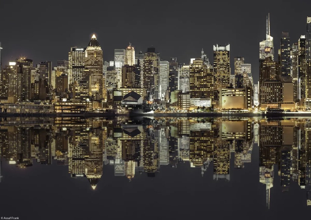 Poszter 29,7x21cm Manhattan horizontvonal alkonyatkor, Assaf Frank