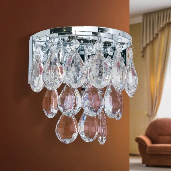 Orion WA 2-1369/2 - Fali kristály lámpa CELESTE 2xG9/40W/230V króm