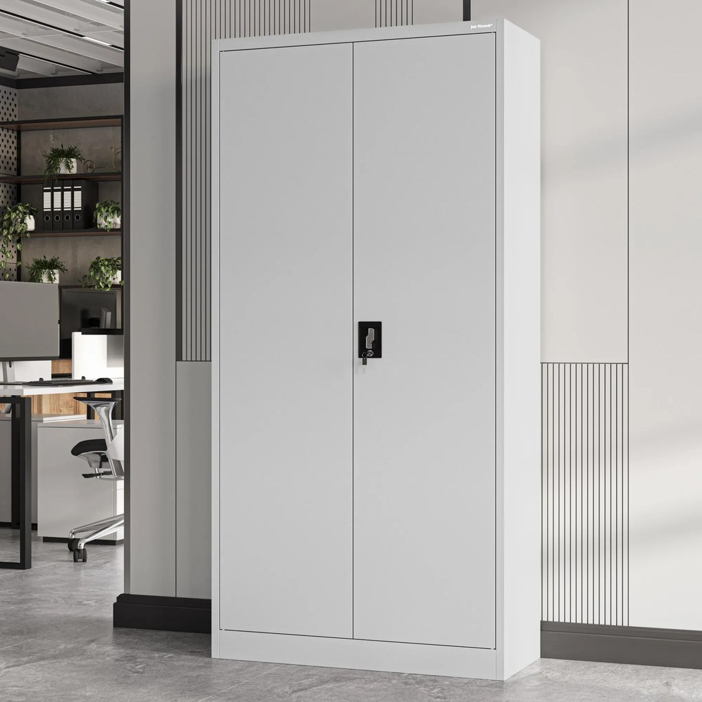 Fém iratszekrény JAN, 900 x 1850 x 400 mm, szürke