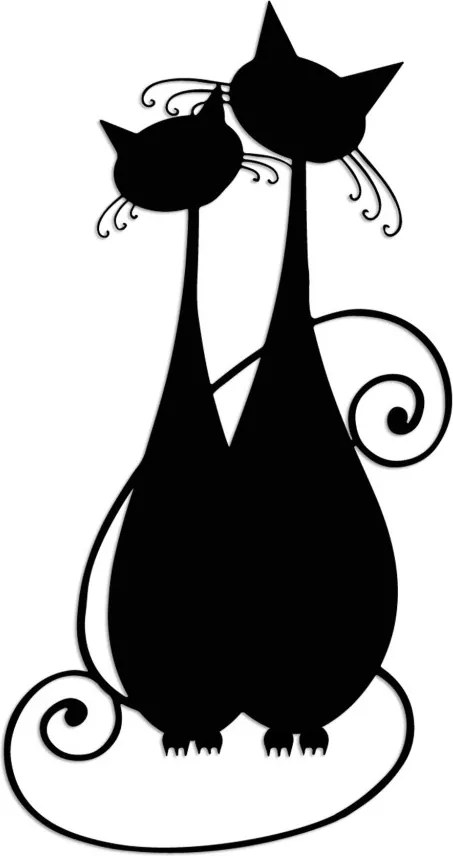 Cat fém fali dekoráció, 30×60 cm
