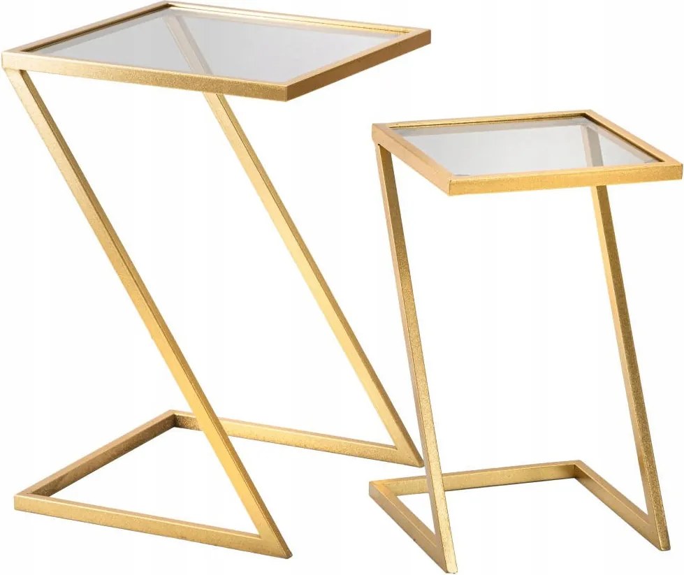 Segédasztal szett füstölt üveg asztallappal