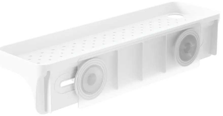 Fehér öntapadós újrahasznosított műanyag fürdőszobai polc Flex Adhesive – Umbra